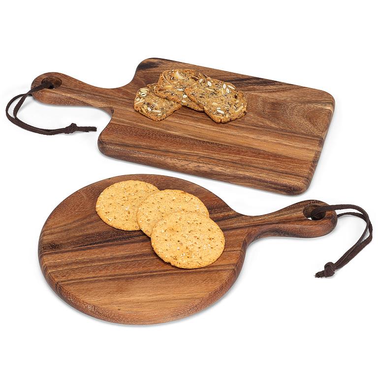 Small Rectangular Acacia Wood Serving Board with Handle – Charcuterie & Cheese Board