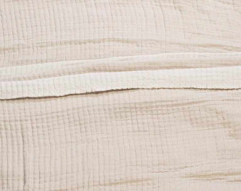 Overstitch Beige Kantha Cotton-Blend Rectangle Pillow – 16" x 24"