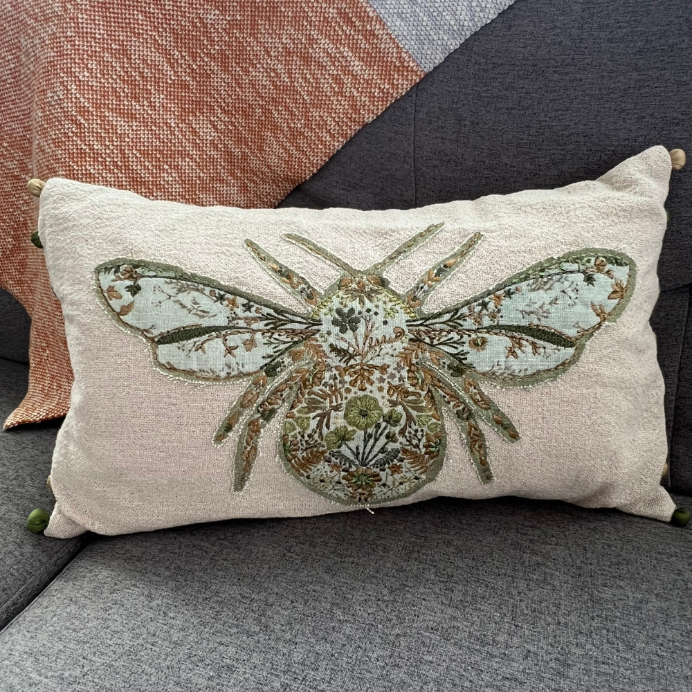 BumblebeeLinenLumbarPillowCover-Green #color_green