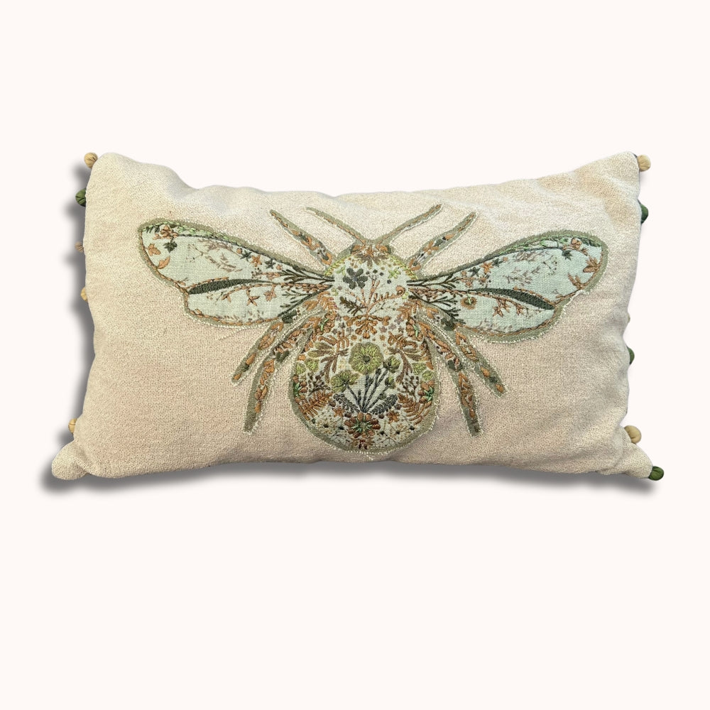 BumblebeeLinenLumbarPillowCover-Green #color_green