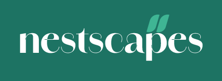 Nestscapes logo with green background