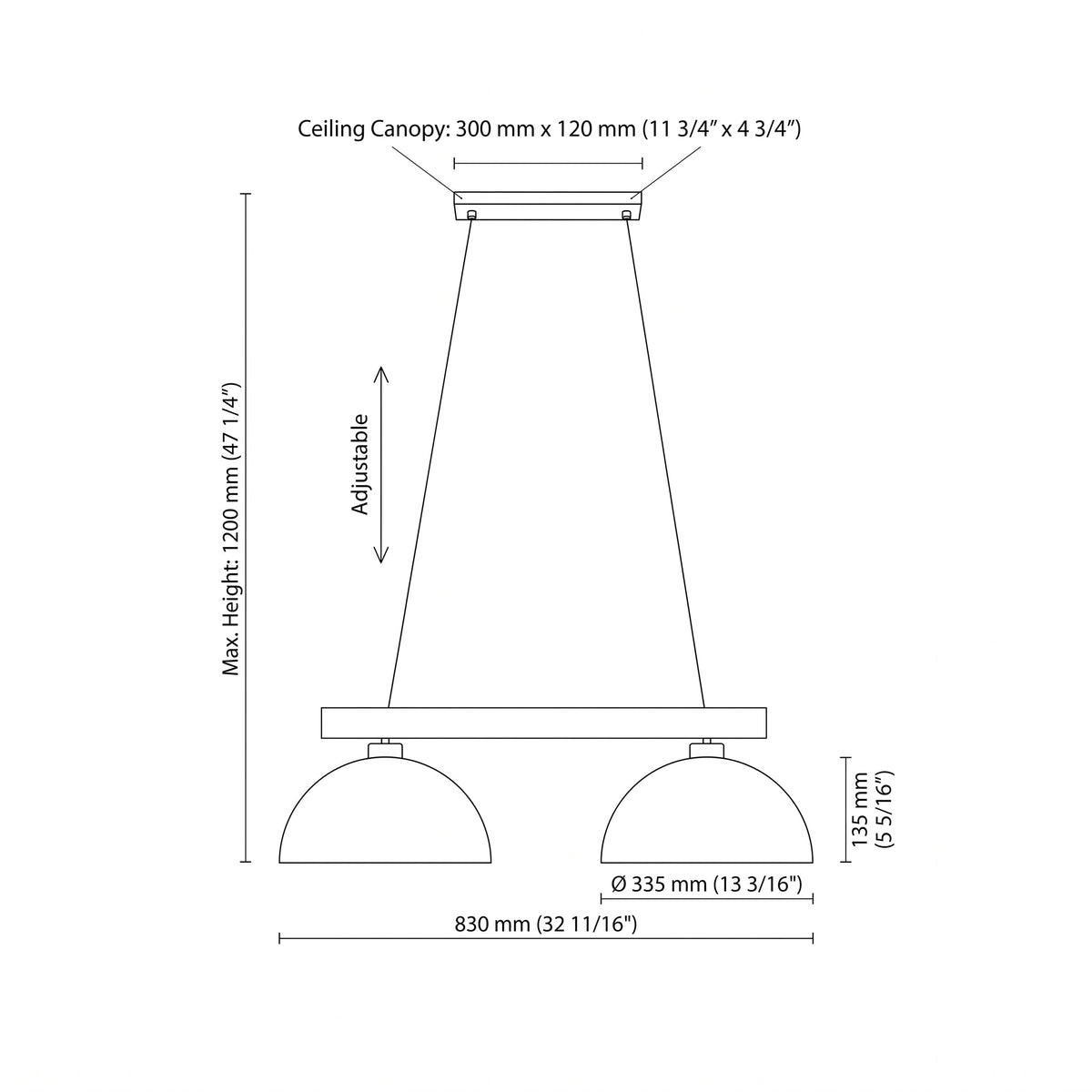 OSLO 2-Light Scandinavian Pendant Light for Kitchen Island, Dining Table & Modern Interiors
