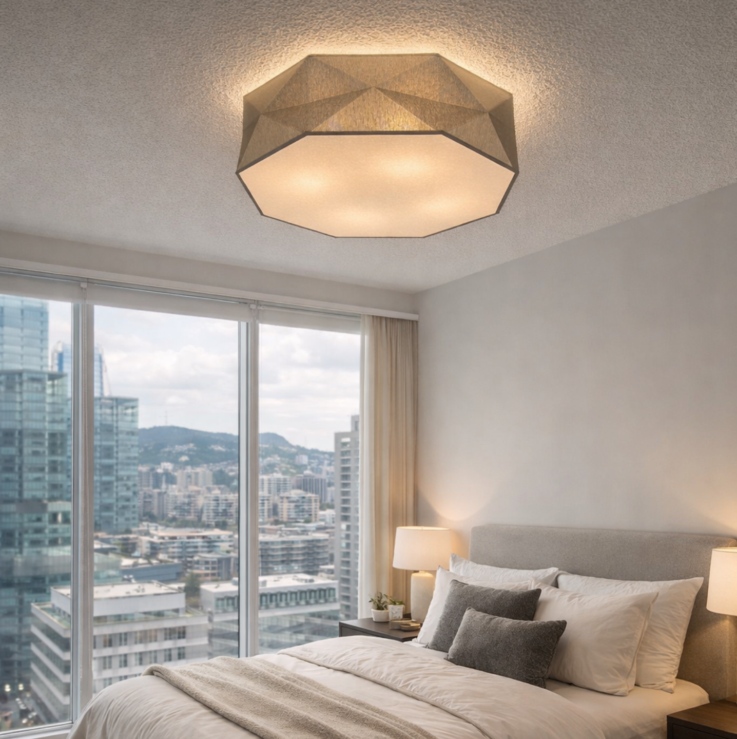 KANTOOR Gray Modern Flush Mount Light