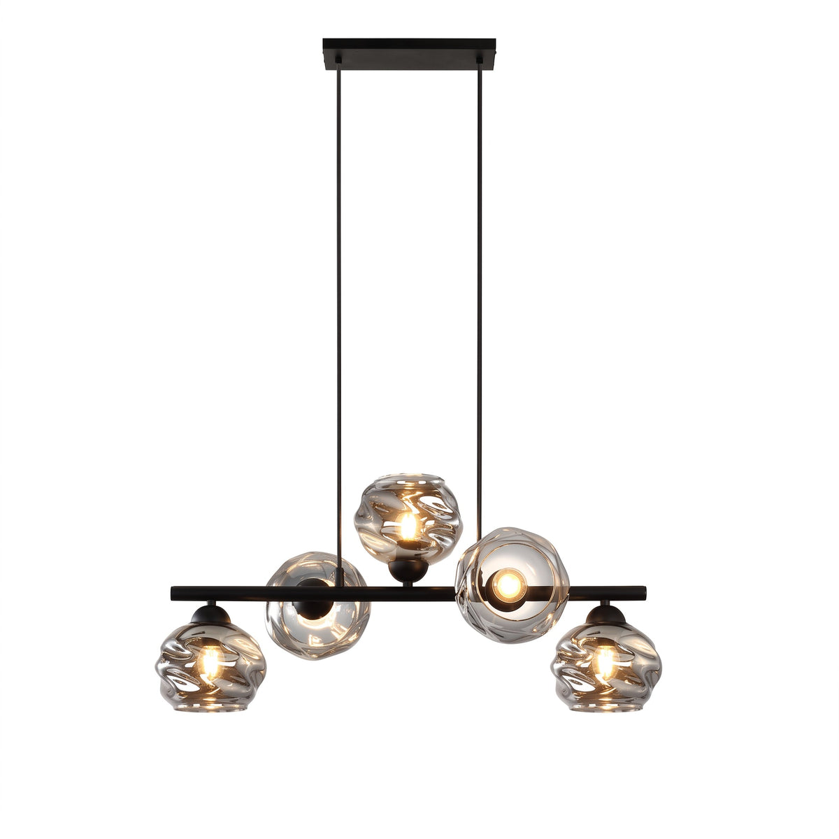 TORONTO 5-Light Glass Globe Pendant for Kitchen Island & Dining Table
