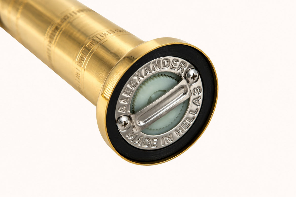 alexander brass salt mill underside