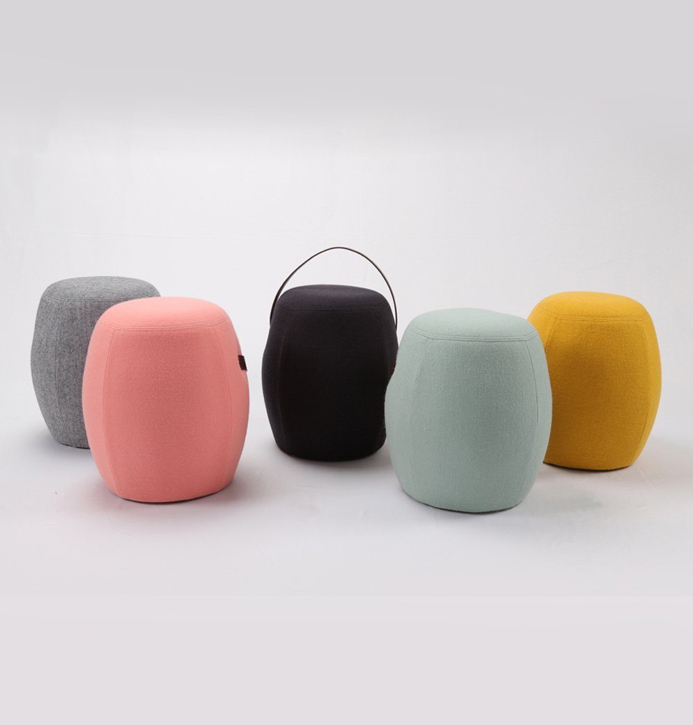 Kiley Handmade Pouf/Stool - Pink