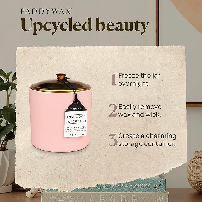 Bougie Hygge 15 Oz Bois de Rose et Patchouli par Paddywax