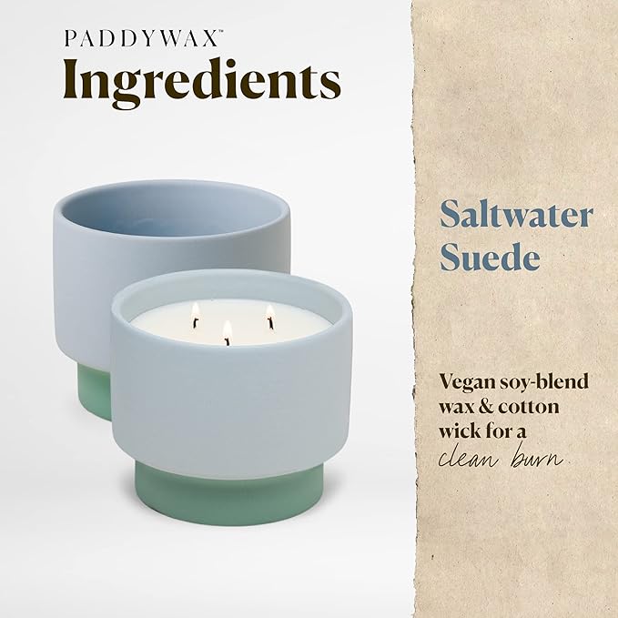 Color Block 16 oz Candle - Saltwater Suede by Paddywax