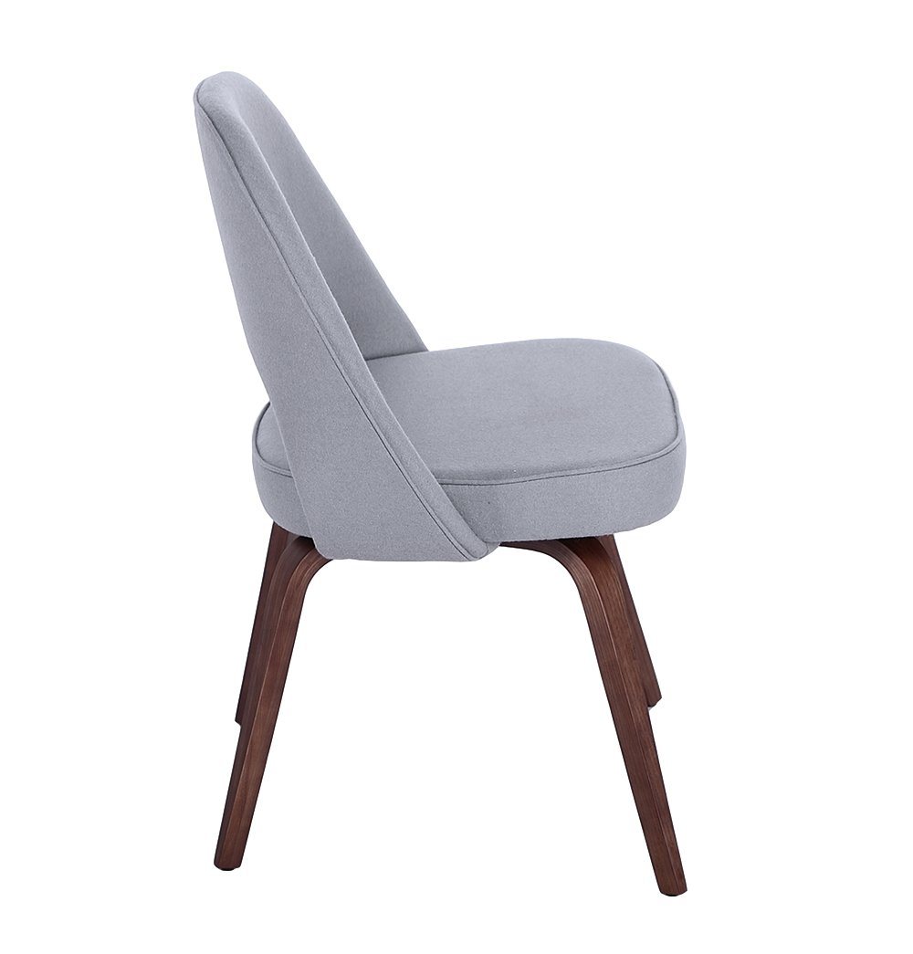 Sienna Executive Side Chair - Grey Fabric & Walnut Legs