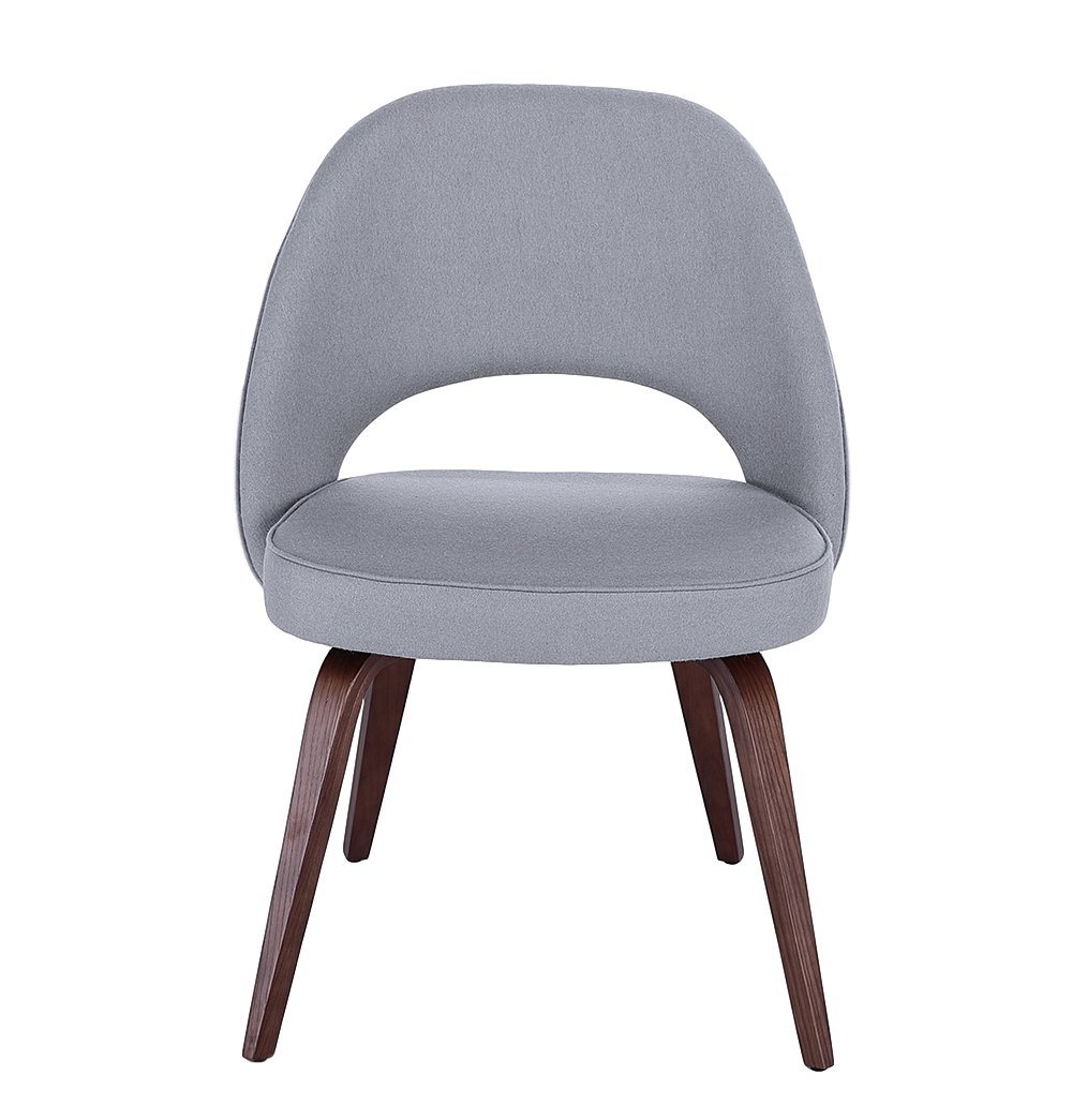 Sienna Executive Side Chair - Grey Fabric & Walnut Legs