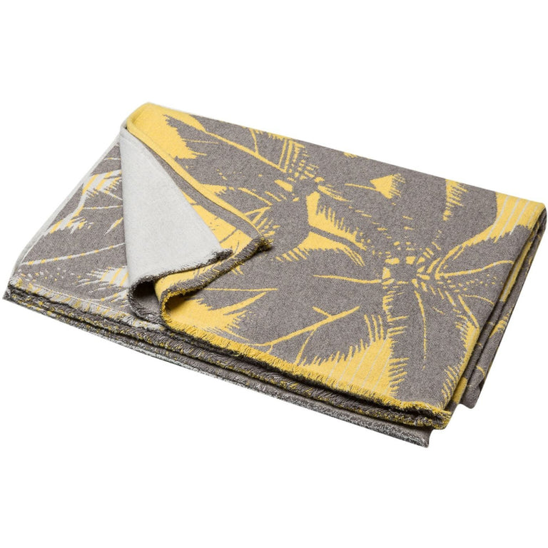 Yellow Palm Throw by David Fusseneger